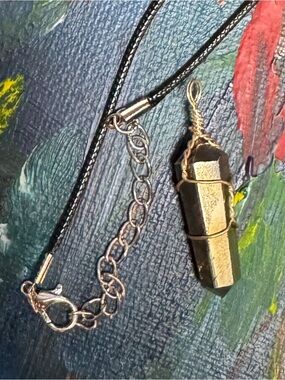 Handcrafted Pyrite Crystal Pendant Necklace for Women - Wire Wrapped